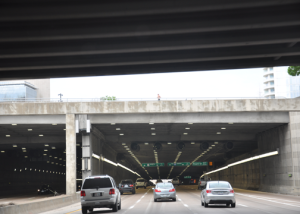 Exhaust fans under the freeway